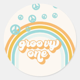 Adesivo Pratos de papel de aniversário de 1 ano Groovy One