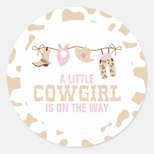 Adesivo Pratos de papel para chá de bebê de cowgirl ociden
