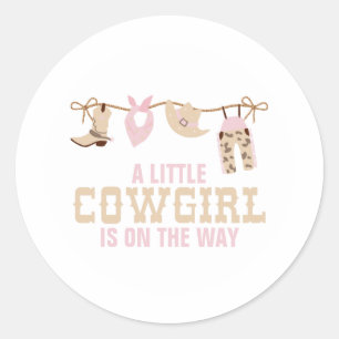Adesivo Pratos de papel para chá de bebê de cowgirl ociden