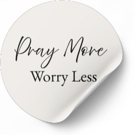 Adesivo Pray More Worry Less – Minimal Christian Sticker