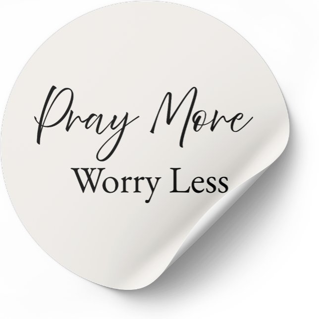 Adesivo Pray More Worry Less – Minimal Christian Sticker (Criador carregado)