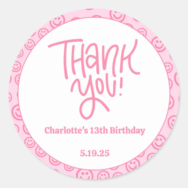 Adesivo Pré-Disppy Birthday Obrigado Sticker (Frente)