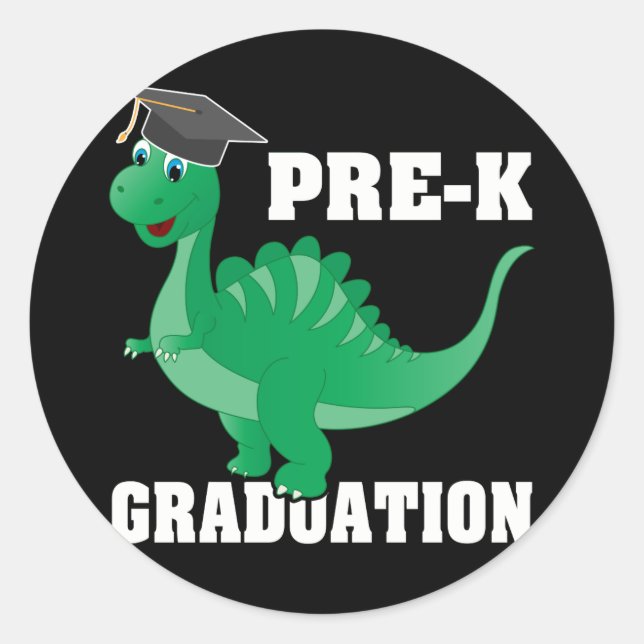 Adesivo Pré-Escolar Graduação Dinossauro Pré K (Frente)