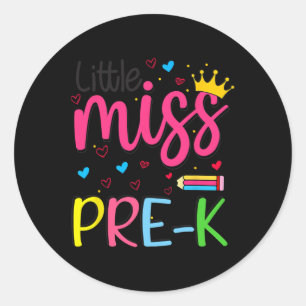 Adesivo Pré-escolar Little Miss de Volta às Aulas Meninas