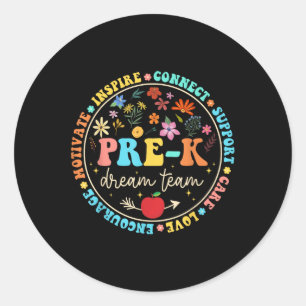 Adesivo Pré-k Dream Team Seja Amável De Volta À Escola