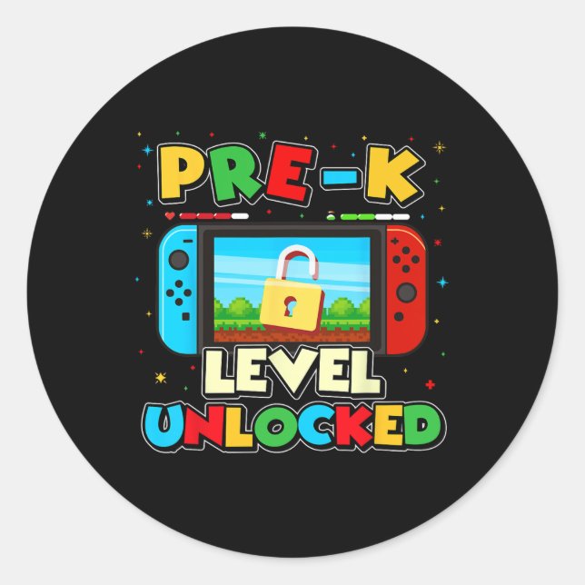 Adesivo Pre-k Level Unlocked Video Gamer Boys Kids Ck To S (Frente)