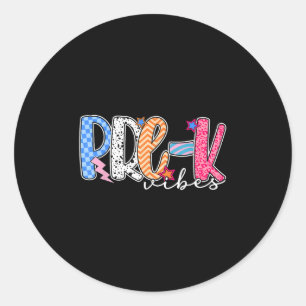 Adesivo Pré-k Vibes Pré-k Equipe Retro-Volta À Escola