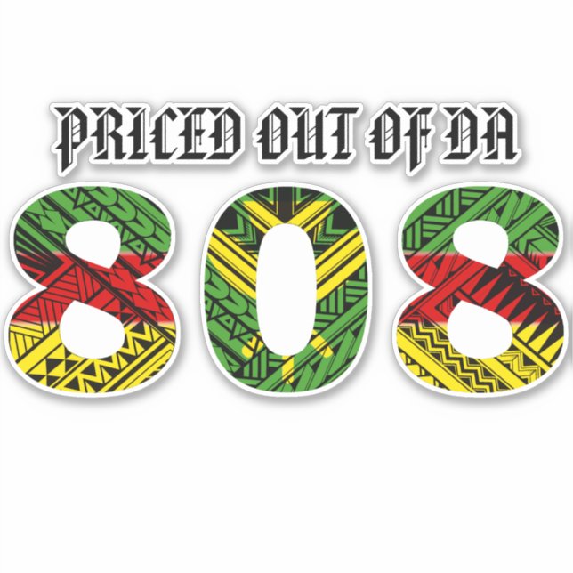 Adesivo PREÇADO DE DA 808 Kakau Kanaka Maoli (Frente)