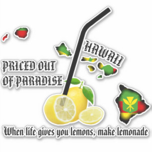 Adesivo PREÇADO FORA DO PARADISE LEMONADE Kanaka Maoli HII