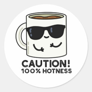 Adesivo Precaução: 100% de café em branco