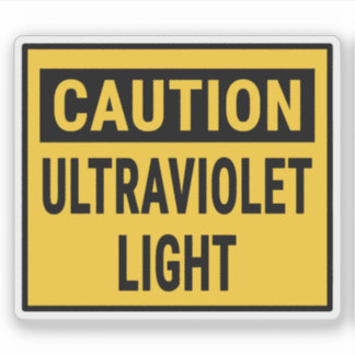 Adesivo Precaução Luz Ultravioleta