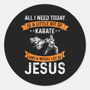 Adesivo Precisa de Karate Jesus Cristo Cristão Deus Adora 