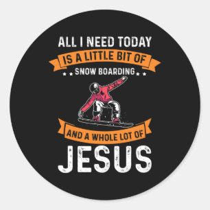 Adesivo Precisa De Snowboard E Jesus Christian Snowboarder