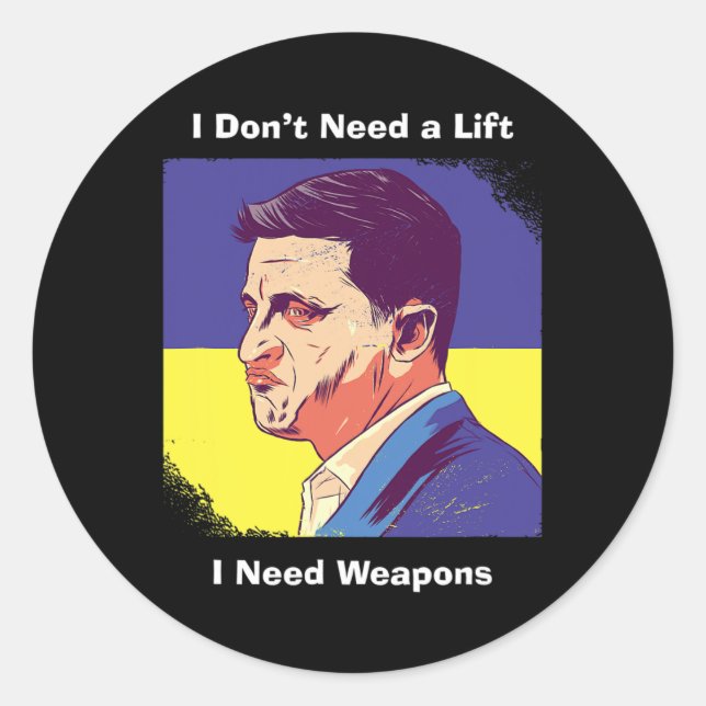 Adesivo Preciso de Armas - Zelensky Ucrânia (Frente)
