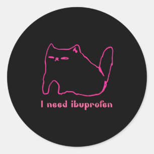 Adesivo Preciso De Ibuprofen Engraçado Gato Uni Dando Pres