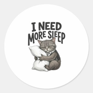 Adesivo  Preciso de Mais Sono – Gato Sonolento 