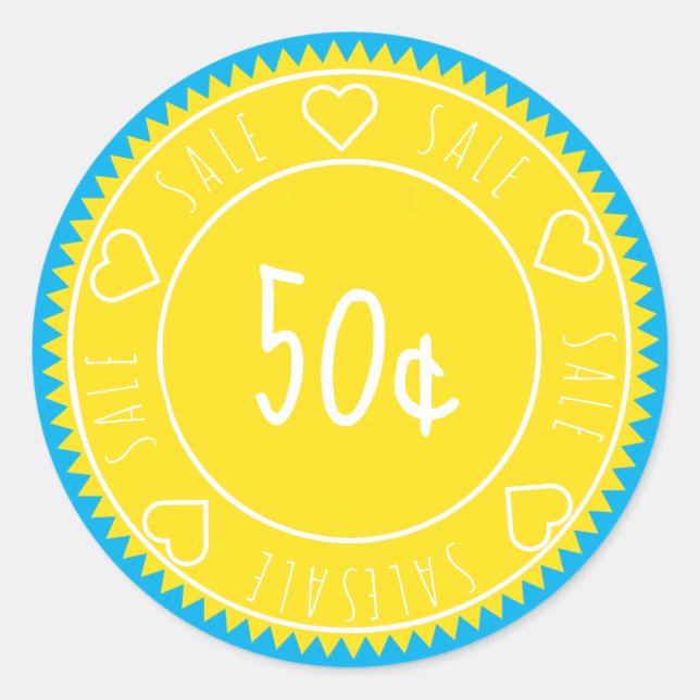 Adesivo Preço de venda amarelo-escuro personalizado (Frente)