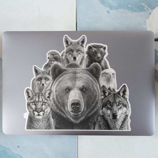 Adesivo Predadores Norte-Americanos Animais da Floresta (Criador carregado)