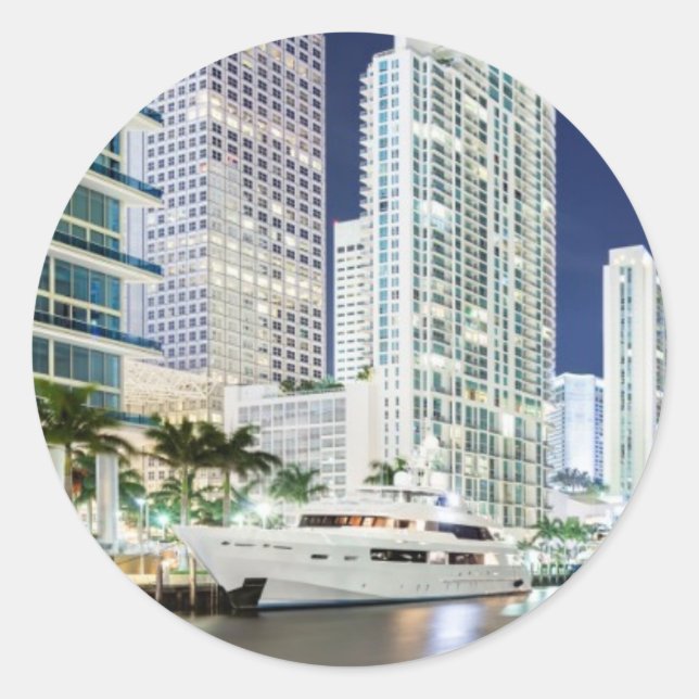 Adesivo Prédios ao longo do rio Miami (Frente)