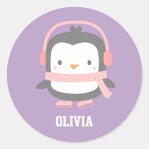 Adesivo Preenchimento de Natal de Pinguim Fofo para Menina