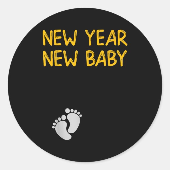 Adesivo Pregnancy Announcemen - New Year New Baby  (Frente)