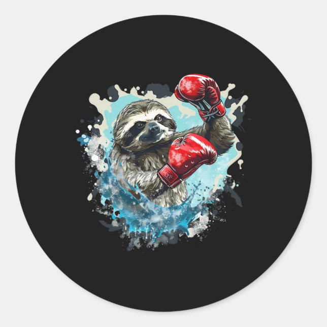 Adesivo Preguiça de Boxe Com Luvas de Boxe Kickboxing Engr (Frente)
