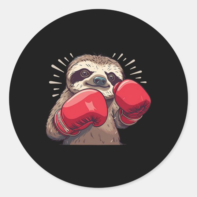 Adesivo Preguiça de Boxe Com Luvas de Boxe Kickboxing Engr (Frente)