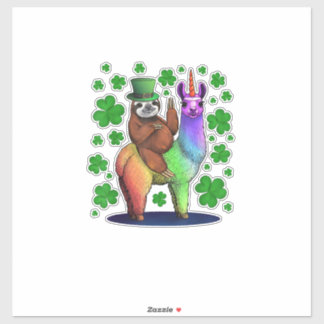 Adesivo Preguiça Leprechaun Montando Camisa do Dia de São 