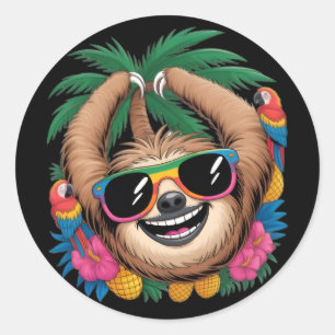 Adesivo Preguiça Tropical Kawaii – Vibrações Agradáveis de