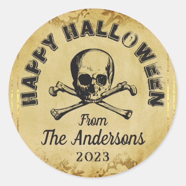 Adesivo Preguiçoso Aranhas do Crânio Gothic Festa de Hallo (Frente)