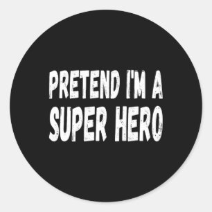 Adesivo Preguiçoso Fingir que sou um Super Hero Halloween