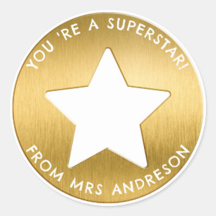 Adesivo Premiação de Professores Superstar do ouro Persona