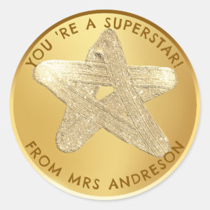 Adesivo Premiação de Professores Superstar do ouro Persona