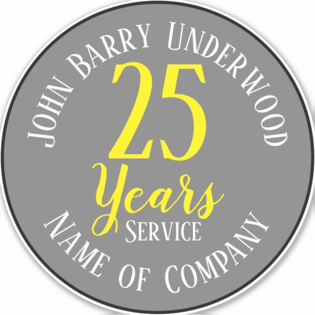 Adesivo Prêmio de aposentadoria com nome e empresa (Frente)