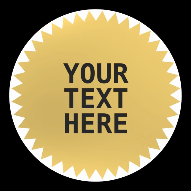 Adesivo prêmio de selo Dourado com texto personalizado (Criador carregado)