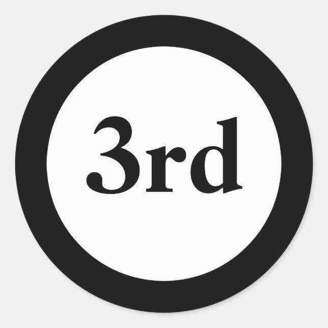 Adesivo Prêmio de Terceiro Local (Frente)