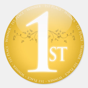Adesivo Prêmio do lugar do ouro primeiro (ø)