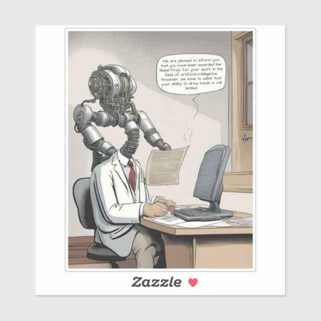 Adesivo Prêmio Nobel Inteligência artificial (Folha)