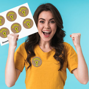 Adesivo Prêmio vencedor troféu vencedor da festa noturna