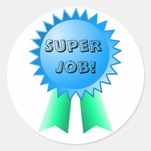 Adesivo Prêmios de fita azul e verde do professor