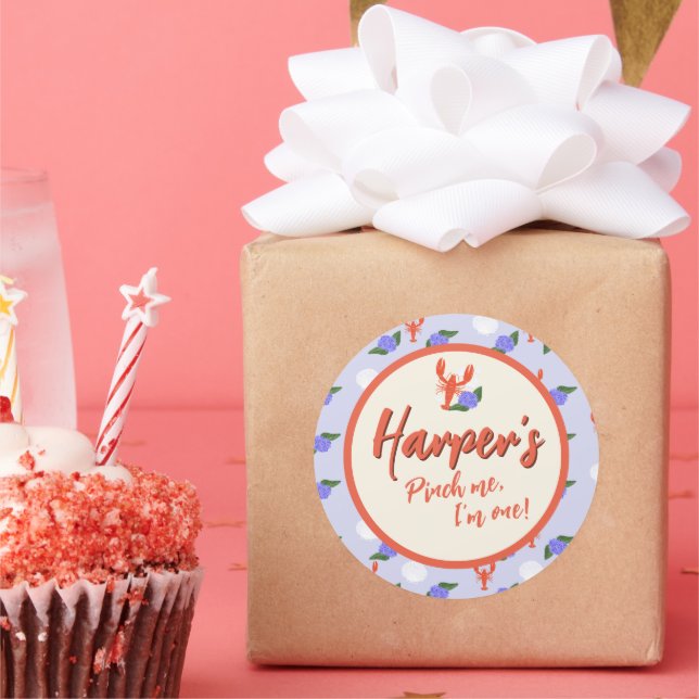 Adesivo "Prendam-Me! Sou um" Aniversário de Lagosta Costei (Festa)