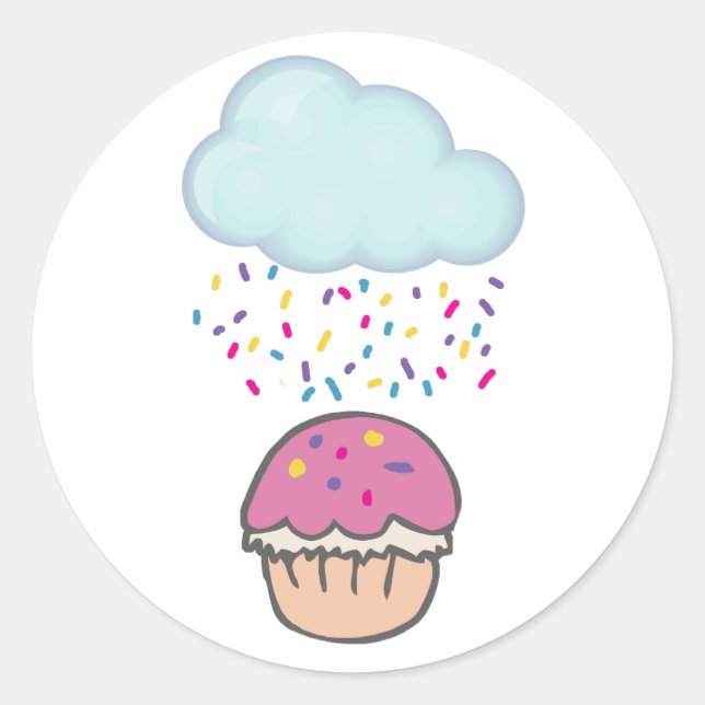 Adesivo Prensas de chuva no Cupcake (Frente)