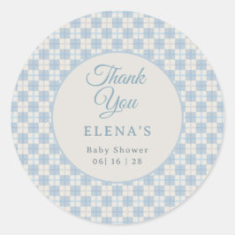 Adesivo Preppy Blue Plaid Baby Shower