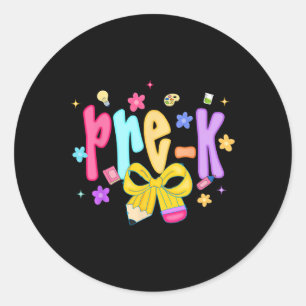 Adesivo Preppy de Volta às Aulas Pré-k Lindo Coquette Laço