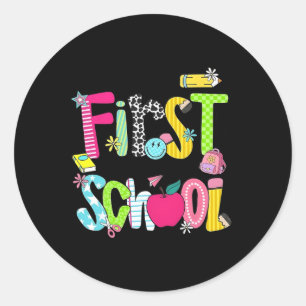 Adesivo Preppy Feliz Primeiro Dia De Aula Professora Menin