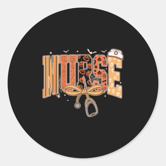Adesivo Preppy Halloween Spooky Enfermeira Coquette Arco S (Frente)