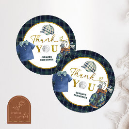 Adesivo Preppy Luxury Golf Baby Shower Thank You Sticker