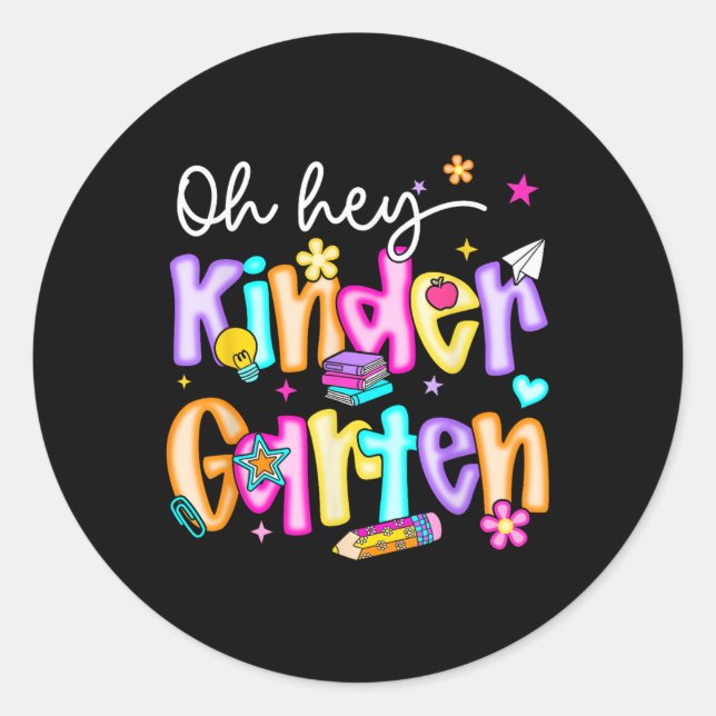 Adesivo Preppy Oh Hey Kindergarten Back To School Teachers (Frente)