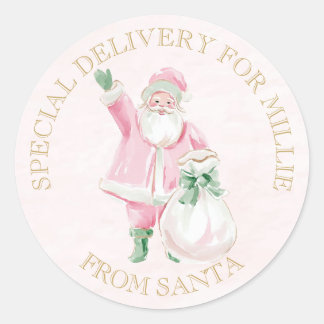 Adesivo Preppy Pink Christmas Santa 