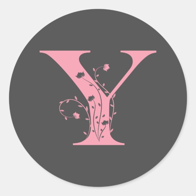 Adesivo Preppy Pink Varsity - Letra Y rosa - letra y class (Frente)